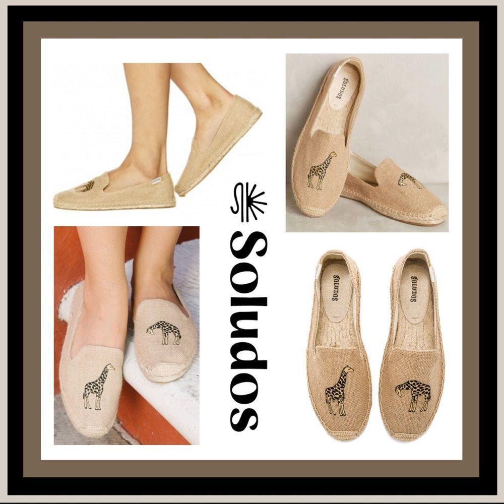 Soludos Giraffe 🦒 Spirit Animal Espadrille Smoking Shoes in Sand Size 8.5